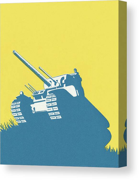 Armed Forces Canvas Print featuring the drawing Tank by CSA Images
