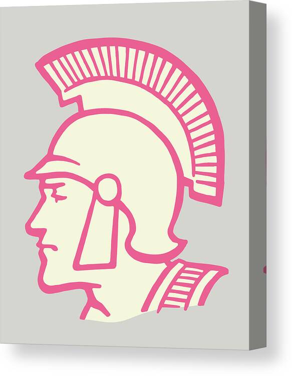 Adult Canvas Print featuring the drawing Trojan Soldier #3 by CSA Images