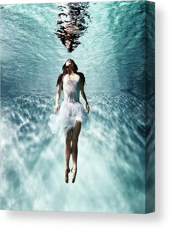 Ballet Dancer Canvas Print featuring the photograph Underwater Ballet by Henrik Sorensen