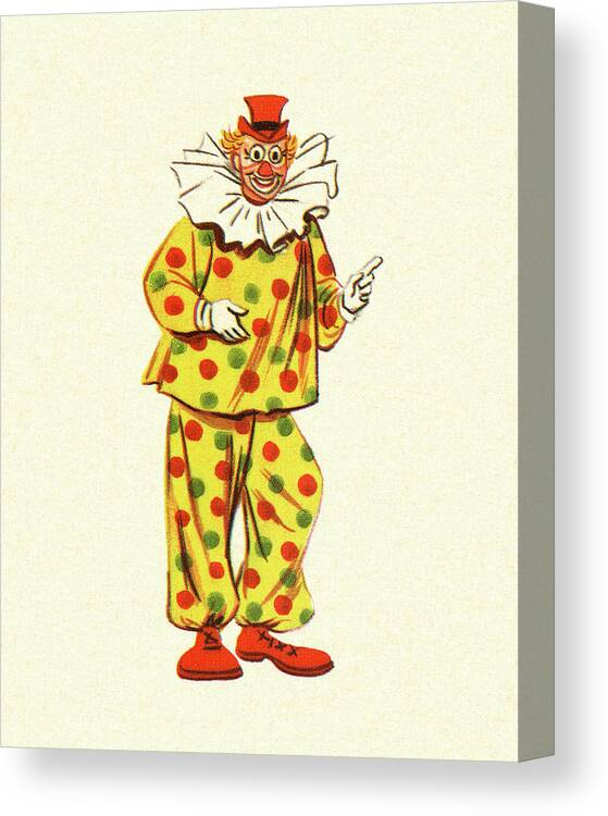 Campy Canvas Print featuring the drawing Clown #36 by CSA Images