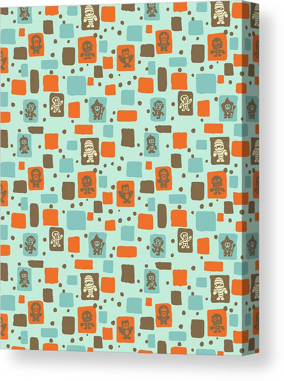 Background Canvas Print featuring the drawing Halloween pattern by CSA Images