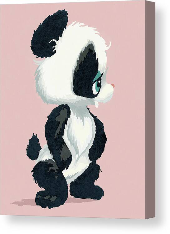 Animal Canvas Print featuring the drawing Panda bear by CSA Images