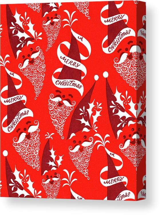 Background Canvas Print featuring the drawing Santa Claus Pattern by CSA Images