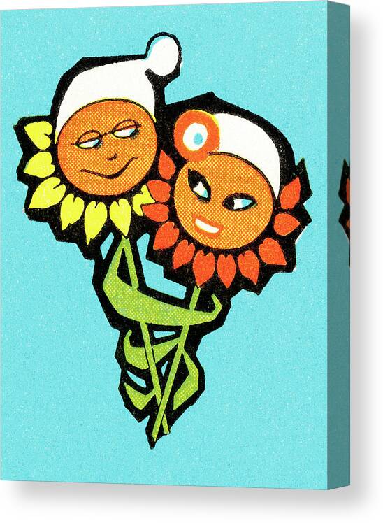 Affection Canvas Print featuring the drawing Flowers #47 by CSA Images