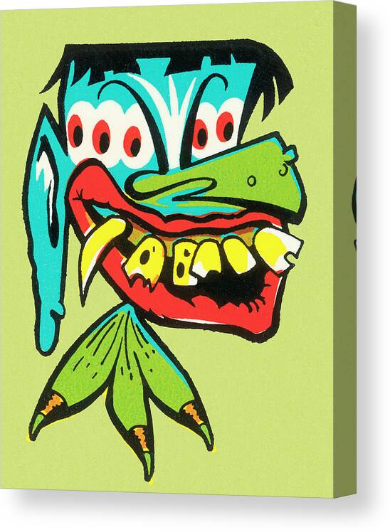 Bizarre Canvas Print featuring the drawing Monster by CSA Images