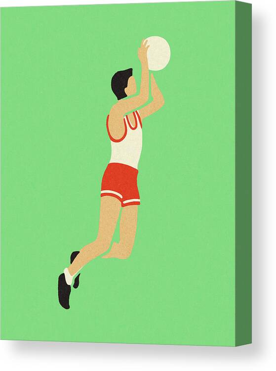Action Canvas Print featuring the drawing Basketball Player by CSA Images