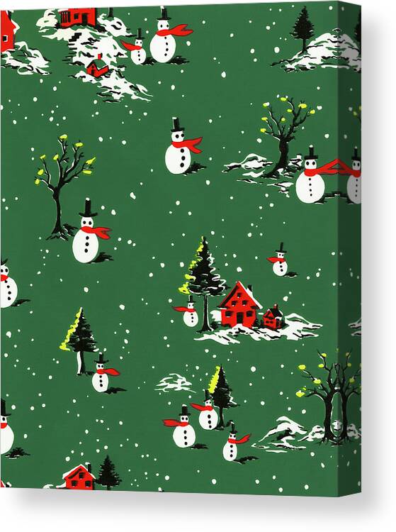 Background Canvas Print featuring the drawing Christmas Pattern by CSA Images