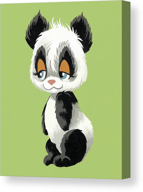 Animal Canvas Print featuring the drawing Panda bear #5 by CSA Images