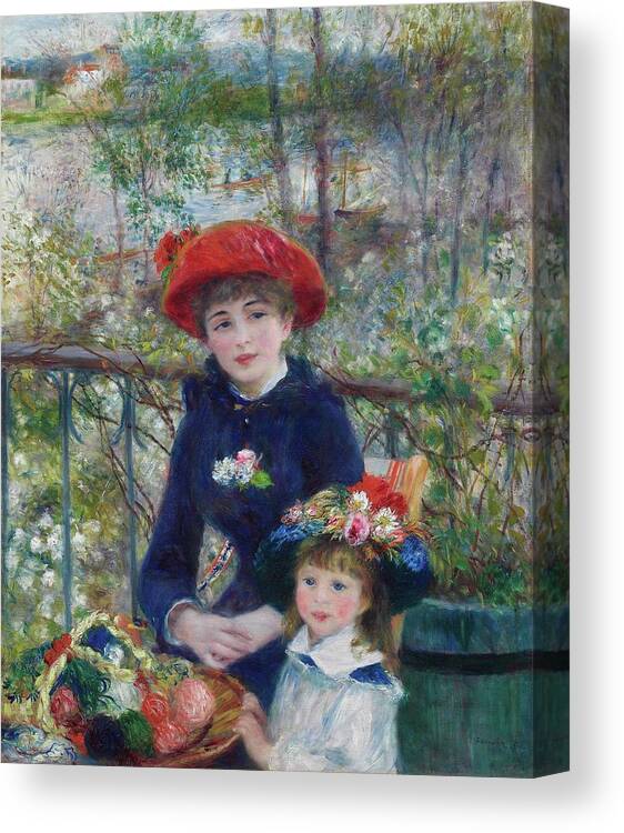 Impressionism Canvas Print featuring the painting Two Sisters by Pierre-auguste Renoir