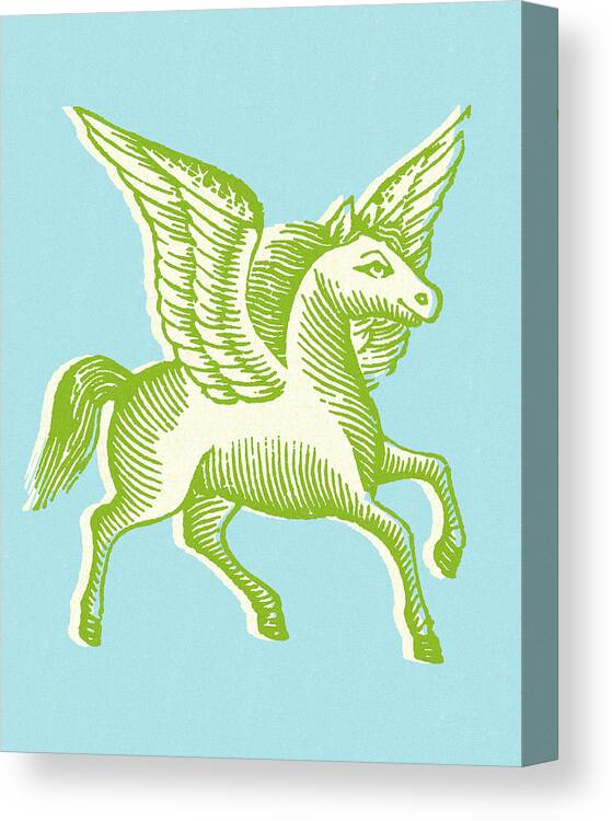 Animal Canvas Print featuring the drawing Winged Horse #5 by CSA Images