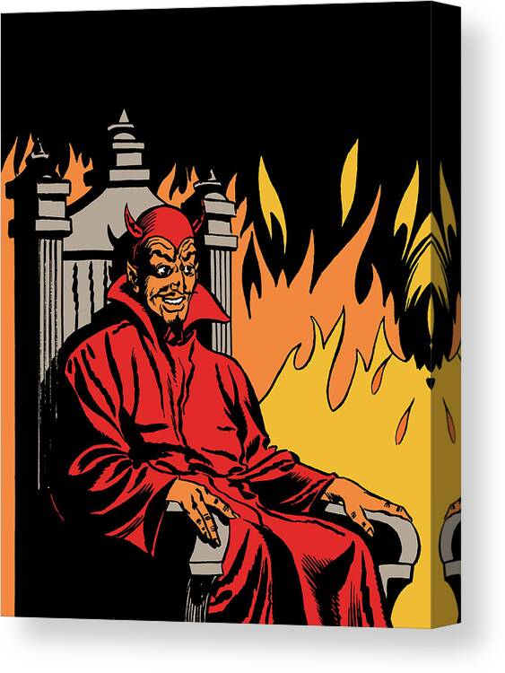 Afraid Canvas Print featuring the drawing Devil #55 by CSA Images