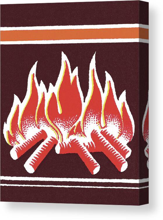Blaze Canvas Print featuring the drawing Bonfire #6 by CSA Images