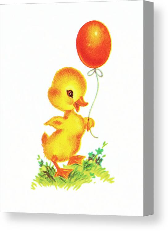 Animal Canvas Print featuring the drawing Chick #6 by CSA Images