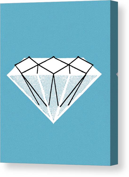 Accessories Canvas Print featuring the drawing Diamond #7 by CSA Images