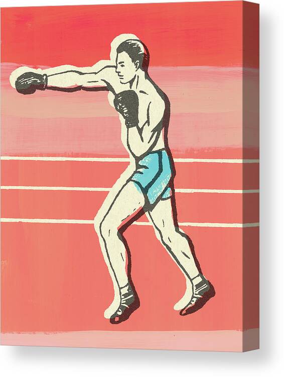 Adult Canvas Print featuring the drawing Boxer #9 by CSA Images