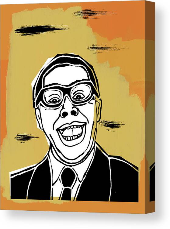Accessories Canvas Print featuring the drawing Smiling Man #94 by CSA Images