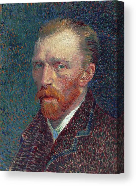 Vincent Van Gogh Canvas Print featuring the painting Self-portrait by Vincent Van Gogh