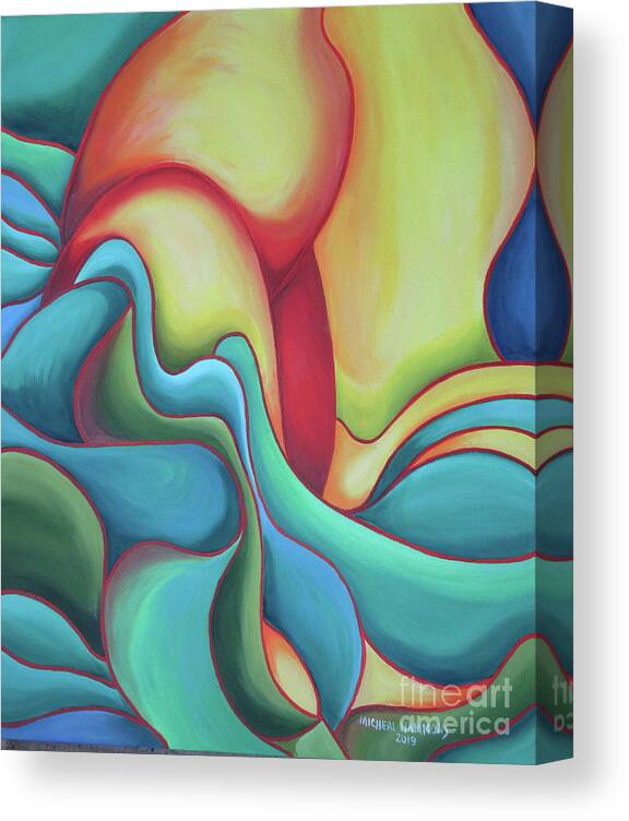 Abstract Canvas Print featuring the painting Agave Movement by Micheal Hammons