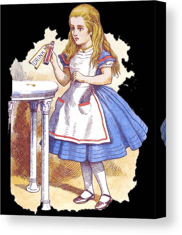 Funny Canvas Print featuring the digital art Alice In Wonderland Retro by Flippin Sweet Gear