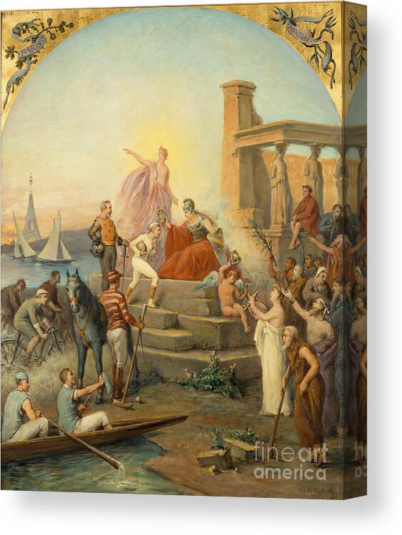Oil Painting Canvas Print featuring the drawing Allegory Of Sports, 1896. Artist by Heritage Images