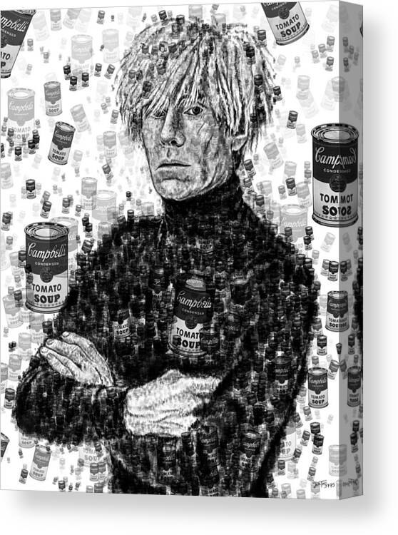 Andy Warhol Canvas Print featuring the painting Andy Warhol by Yom Tov Blumenthal