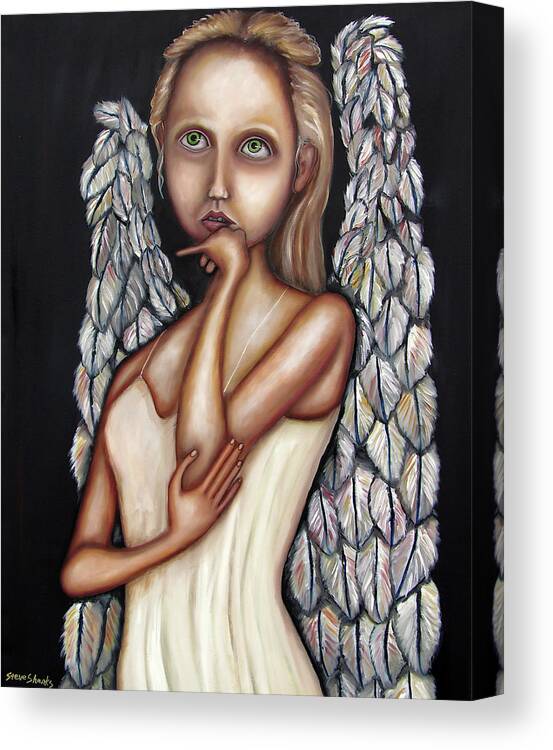 Angel Canvas Print featuring the painting Angel Thoughts by Steve Shanks