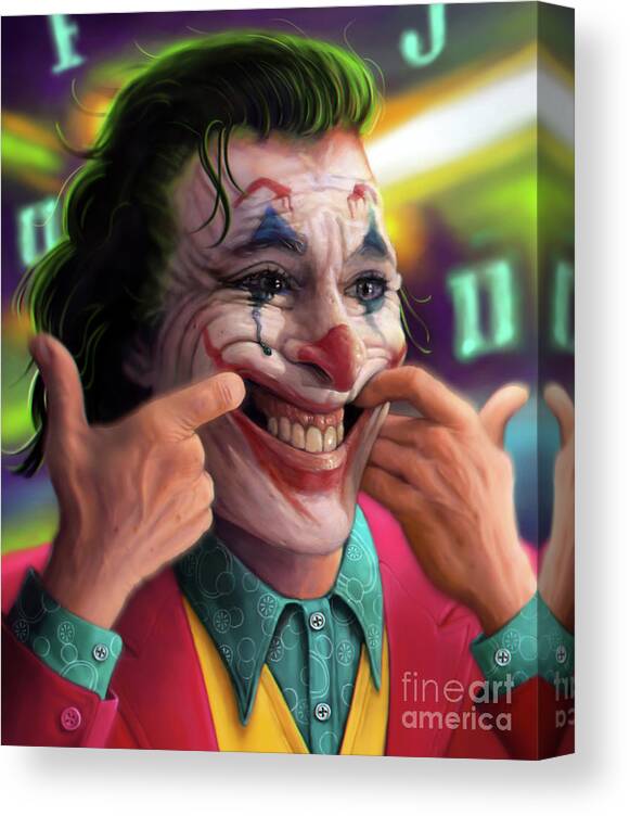The Joker Canvas Print featuring the digital art Arthur Fleck by Andre Koekemoer