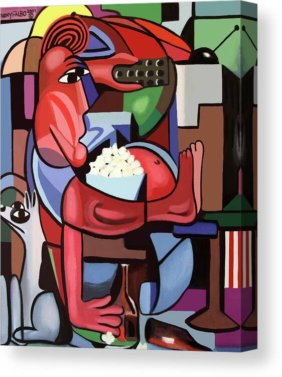 Cubism Canvas Print featuring the painting Assuming The Position by Anthony Falbo