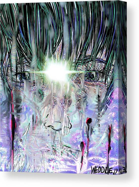 Aware Canvas Print featuring the digital art Aware by Angela Weddle
