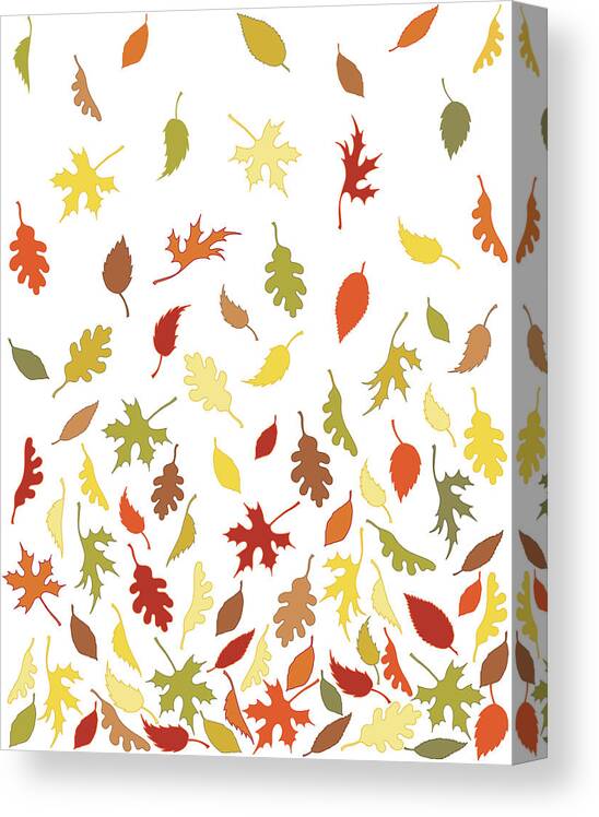 Season Canvas Print featuring the digital art Background Pattern Of Falling Autumn by Photos.com
