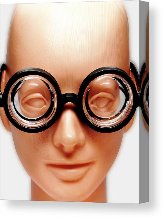 Bald Mannequin Head Wearing Glasses Canvas Print / Canvas Art by