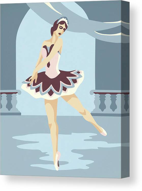 Activity Canvas Print featuring the drawing Ballerina by CSA Images