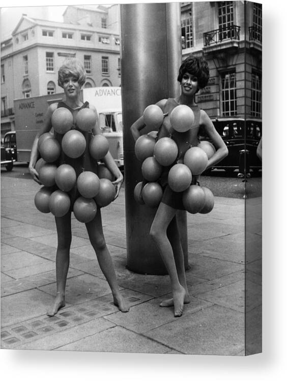 Bizarre Fashion Canvas Print featuring the photograph Balloon Dress by Ian Showell