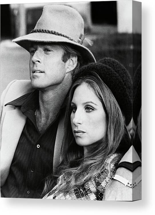 Barbra Streisand Canvas Print featuring the photograph BARBRA STREISAND and ROBERT REDFORD in THE WAY WE WERE -1973-. by Album