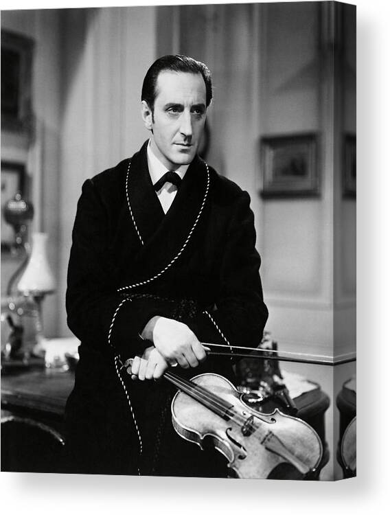 Basil Rathbone Canvas Print featuring the photograph BASIL RATHBONE in THE HOUND OF THE BASKERVILLES -1939-. by Album