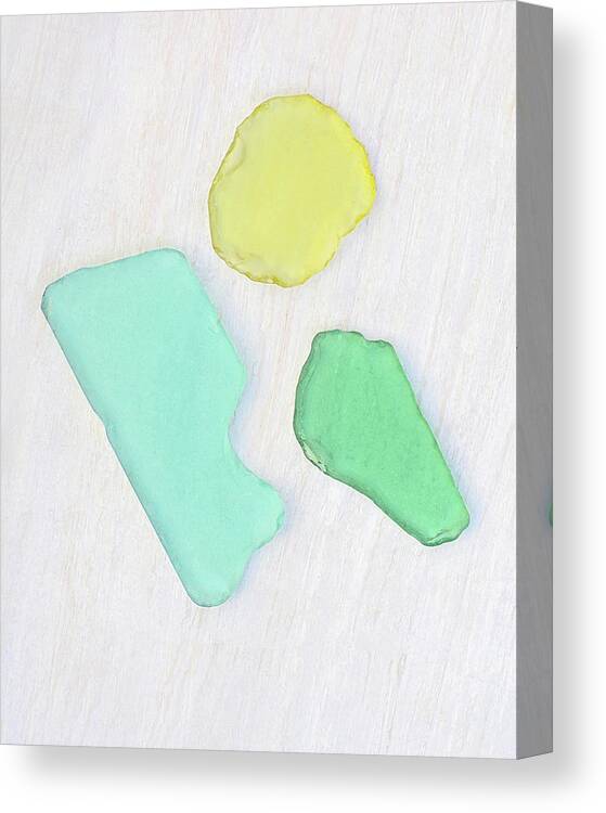 Beach Glass Canvas Print featuring the photograph Beach Glass Trio by Kathi Mirto