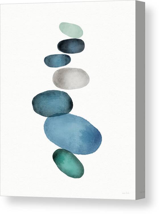 Modern Canvas Print featuring the painting Beach Stones 1- Art by Linda Woods by Linda Woods