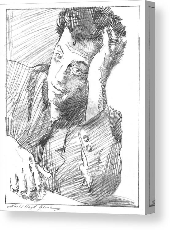 Billy Joel Canvas Print featuring the drawing Billy Joel Sketch by David Lloyd Glover