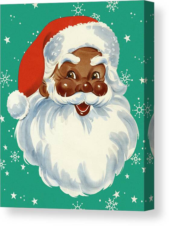 Adult Canvas Print featuring the drawing Black Santa Claus by CSA Images