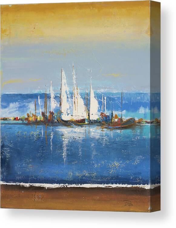Coastal Canvas Print featuring the painting Blue Ocean II by Patricia Pinto