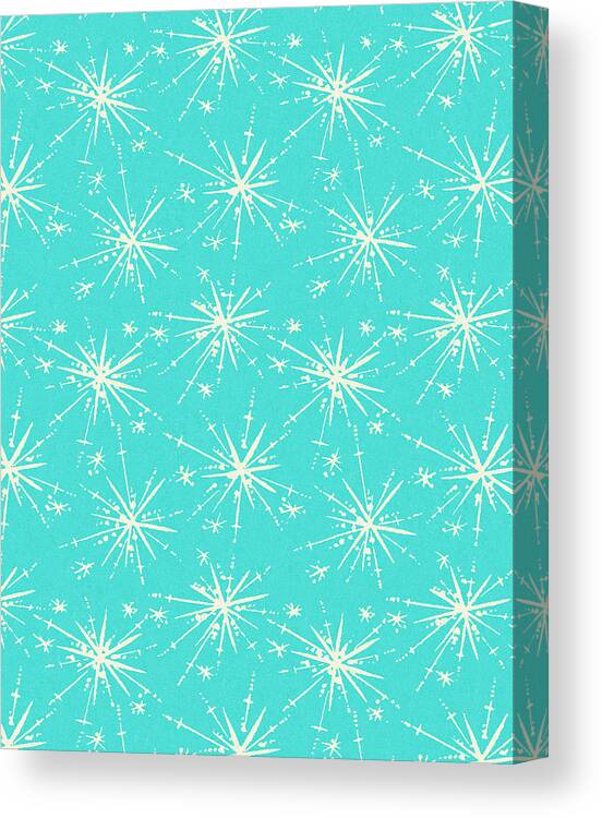 Background Canvas Print featuring the drawing Blue Star Pattern by CSA Images
