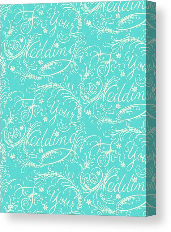 Background Canvas Print featuring the drawing Blue Wedding Pattern by CSA Images