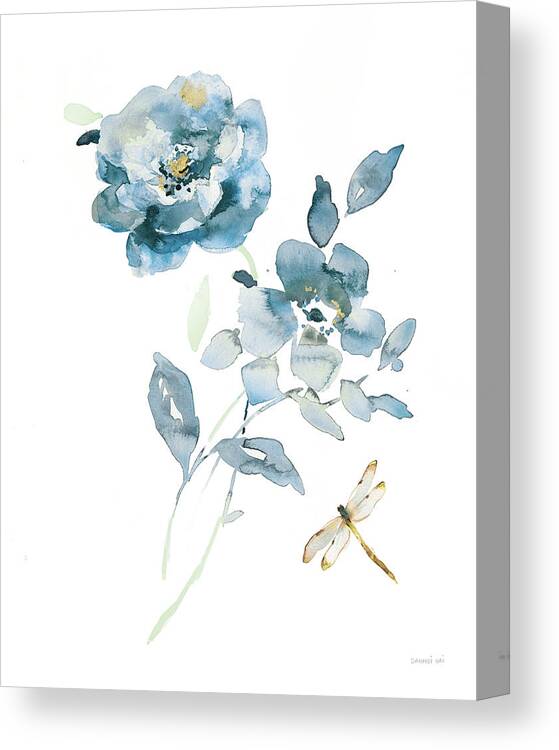 Blue Canvas Print featuring the painting Blues Of Summer Iv Gilded by Danhui Nai