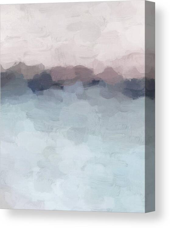 Blush Pink Canvas Print featuring the painting Blushing Seas by Rachel Elise