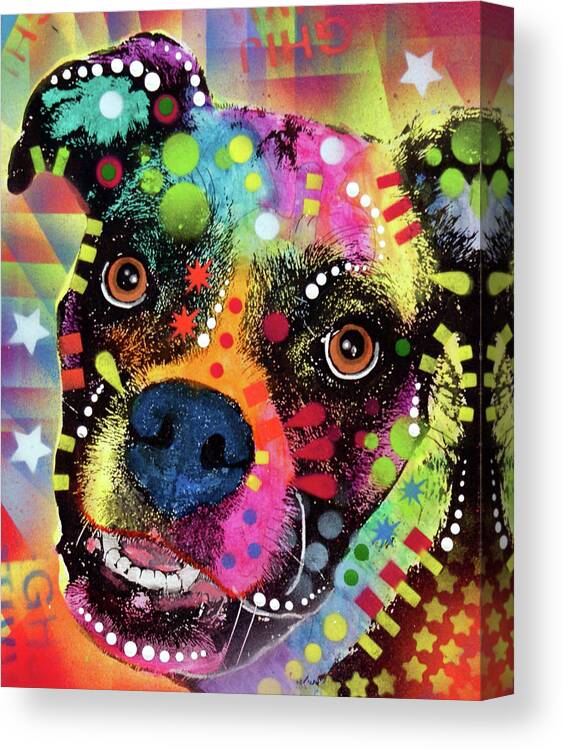 Boxer Cubism 2 Canvas Print featuring the mixed media Boxer Cubism 2 by Dean Russo