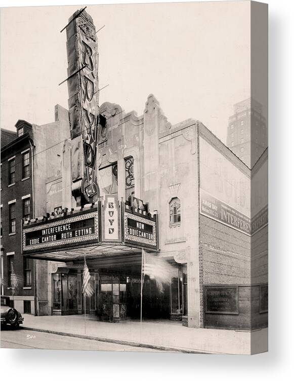Interference Canvas Print featuring the photograph Boyd Theater by E C Luks