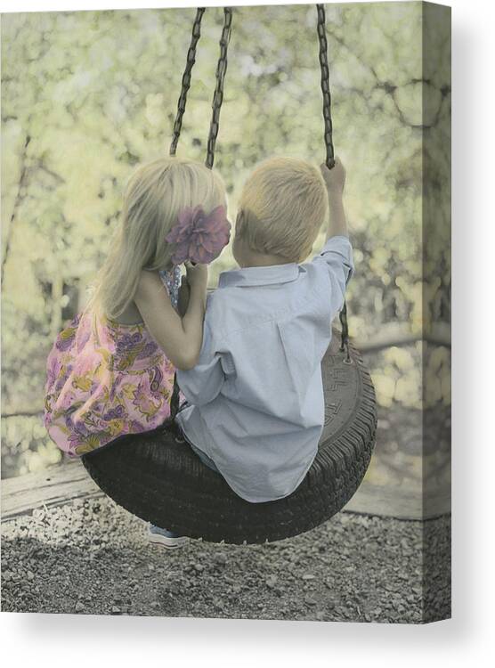 Kids Canvas Print featuring the photograph Budding Romance by Gail Goodwin