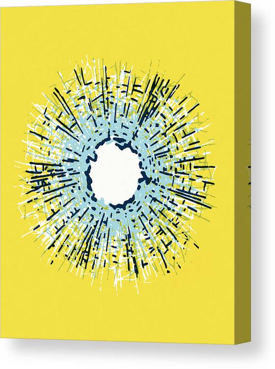 Abstract Canvas Print featuring the drawing Bullet hole by CSA Images