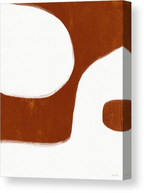 Modern Canvas Print featuring the painting Burnt Orange Drift 1- Art by Linda Woods by Linda Woods