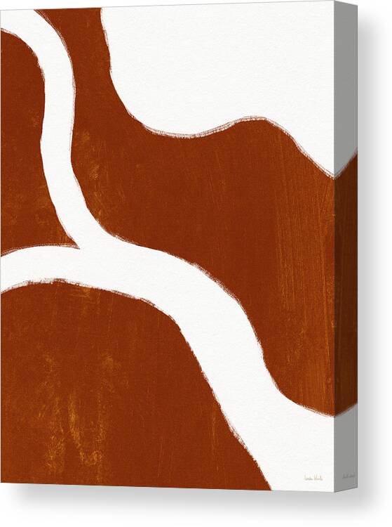 Modern Canvas Print featuring the painting Burnt Orange Drift 3- Art by Linda Woods by Linda Woods